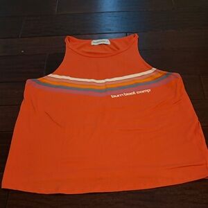 Burn Boot Camp Orange Stripe High-Neck Tank Size M